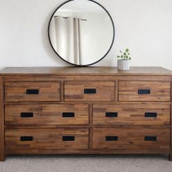 Mid-Century Modern Dresser + Two Nightstands