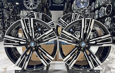 20x8.5 20x9.5 BMW WHEELS BLK MACHINE NEW 7 SERIES STYLE RIMS 5x112 740i 750i G11 i7 M60 G12 760i 750
