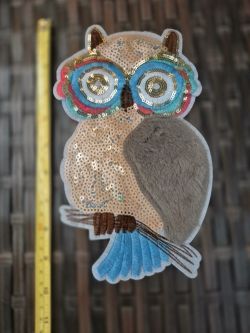 Plush Sequin Owl Accent Pillow - Multicolor