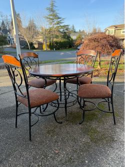 Elegant 5-Piece Brown  Color Wooden Dining Set - Move Out Sale