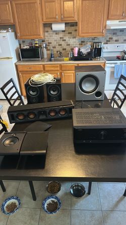 Home theater system 5.1.2 Yamaha klipsch pols audio great shape everything works