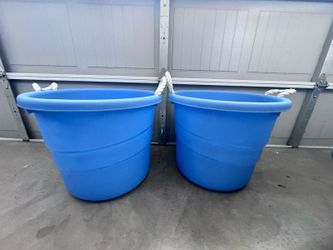 Blue tubs with handles never used