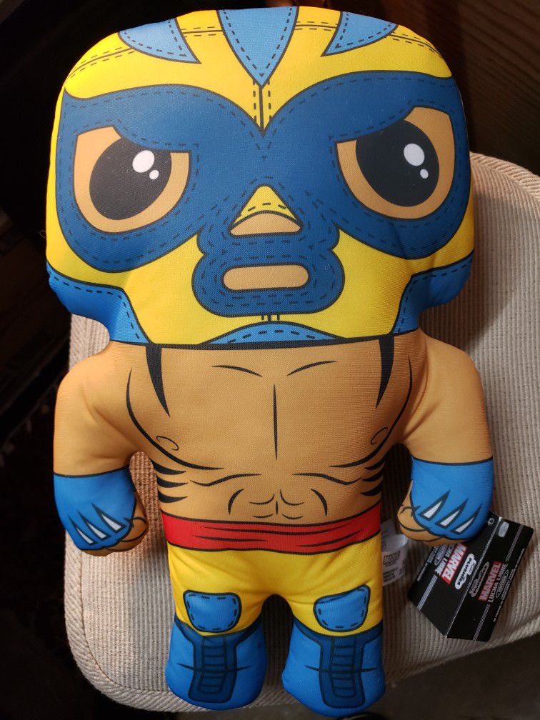 Funko Plushies MARVEL Wolverine Lucha Libre Stuffed POP, New With Tags Big 17"
