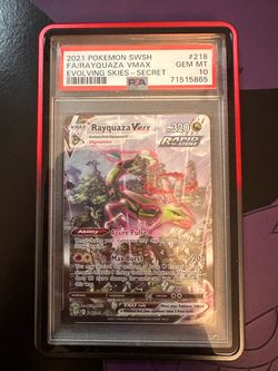 Pokemon Rayquaza Vmax Evolving Skies 218/203 Secret Rare Full Alt Art PSA 10