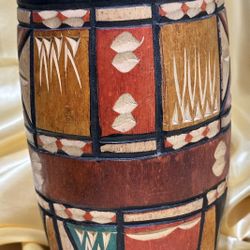 🎵 Mid-Century African Zulu/Swazi Drum – Cowhide Folk Art