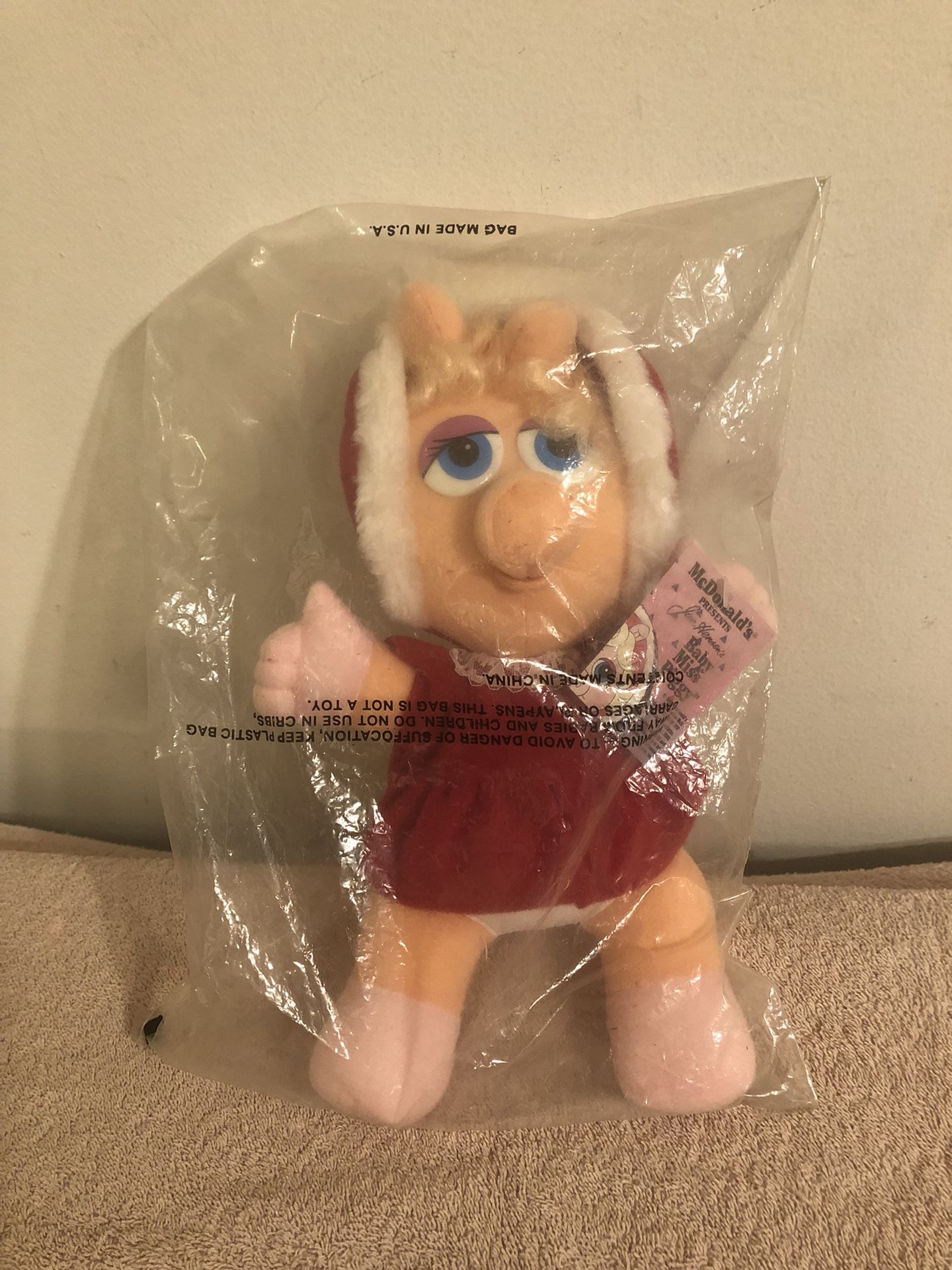 Vintage 1988 McDonald’s Muppet Babies Baby Miss Piggy Plush NIP