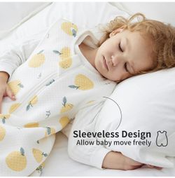  Unisex Baby Sleep Sack with Feet, Sleeveless Lightweight & Breathable Toddler Sleepsack, Soft Wearable Blanket for Toddler Baby for All Seaso