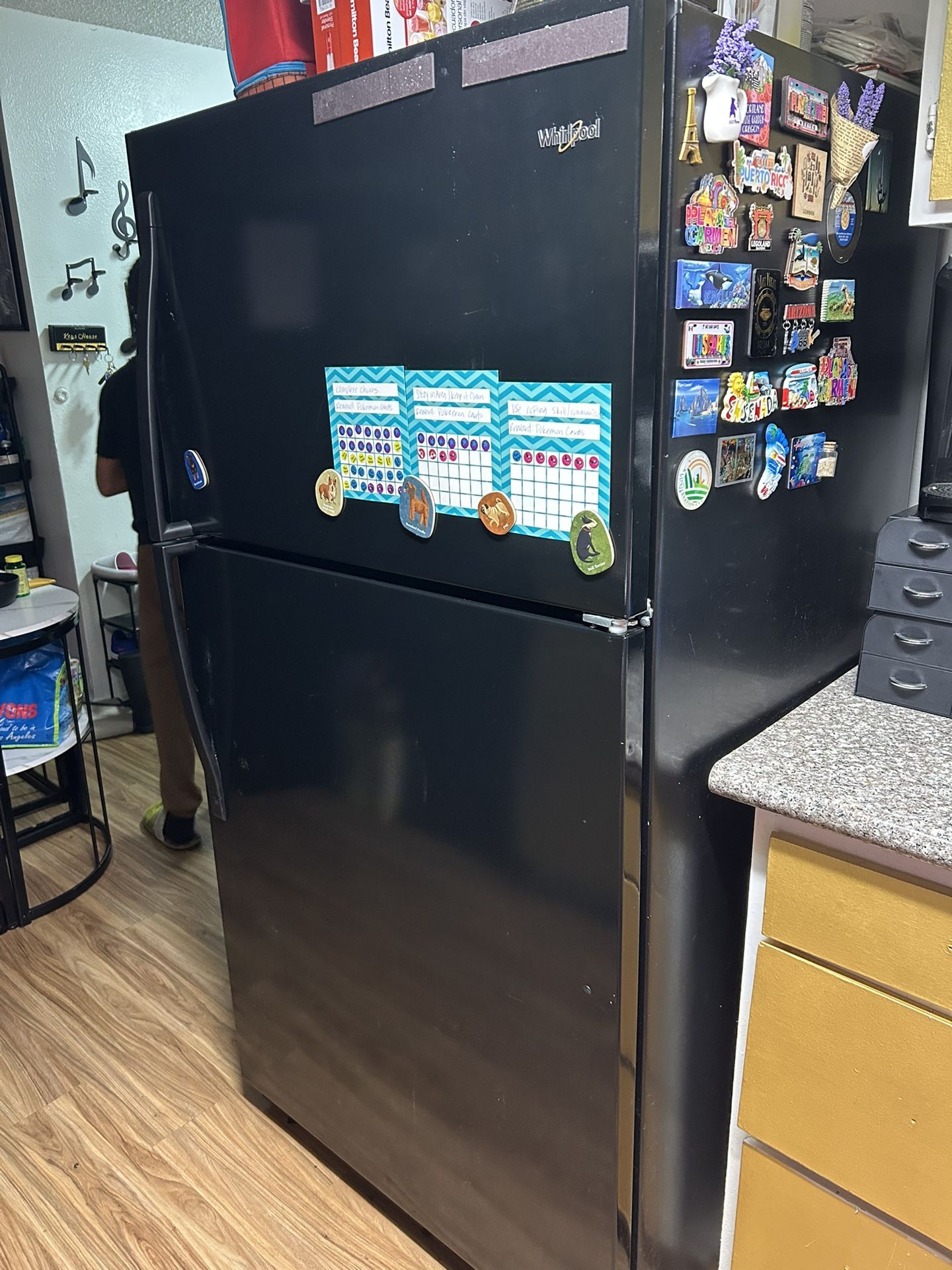 Black Whirlpool Refrigerator