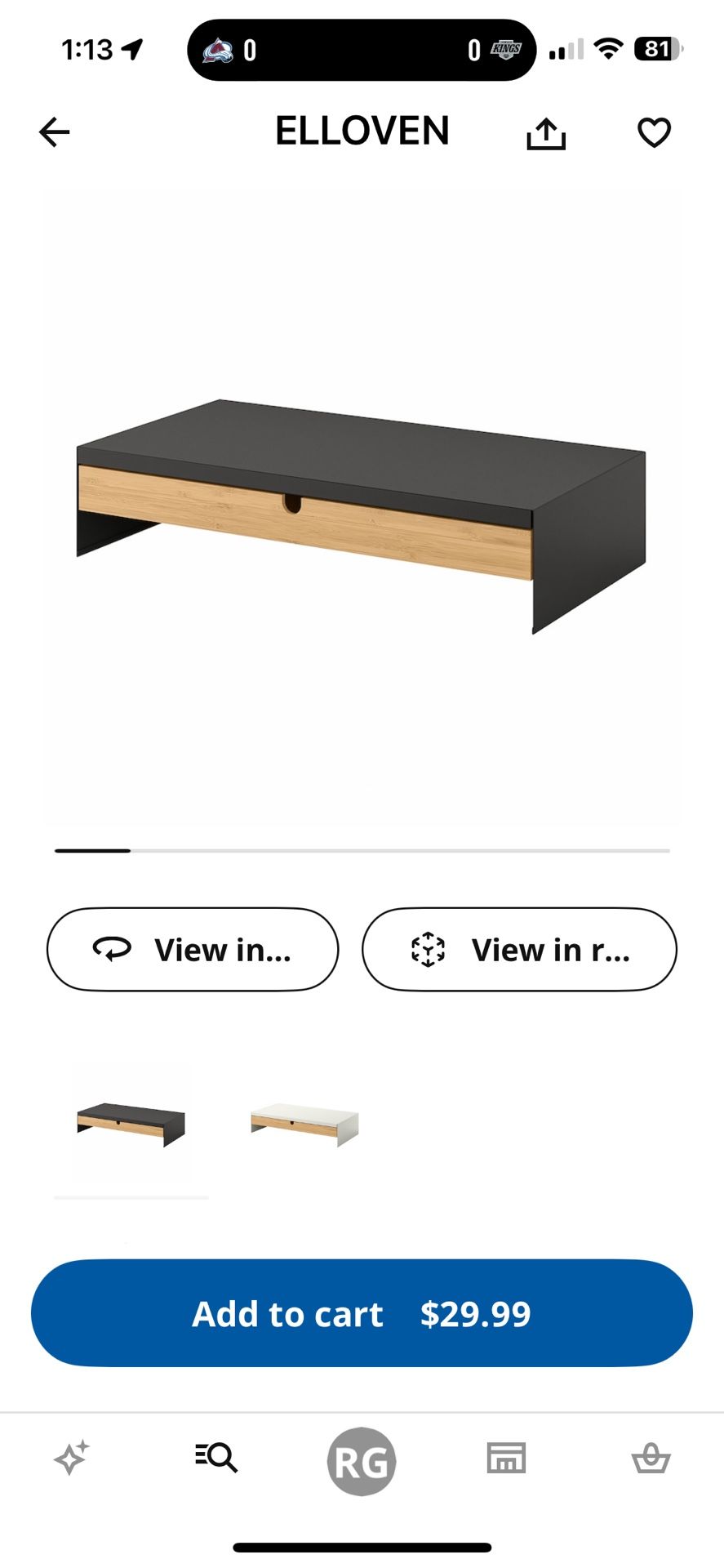 IKEA Elloven Monitor Stand (Black)
