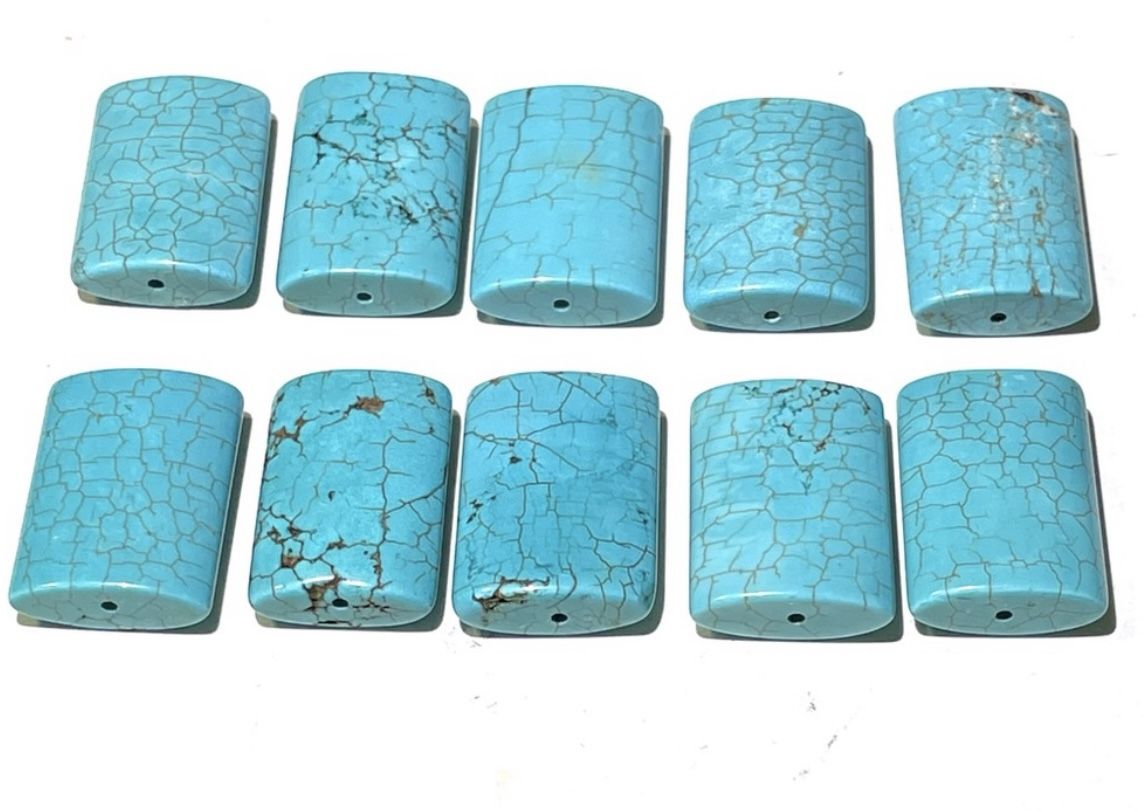 Pair Of Turquoise Beads.  489