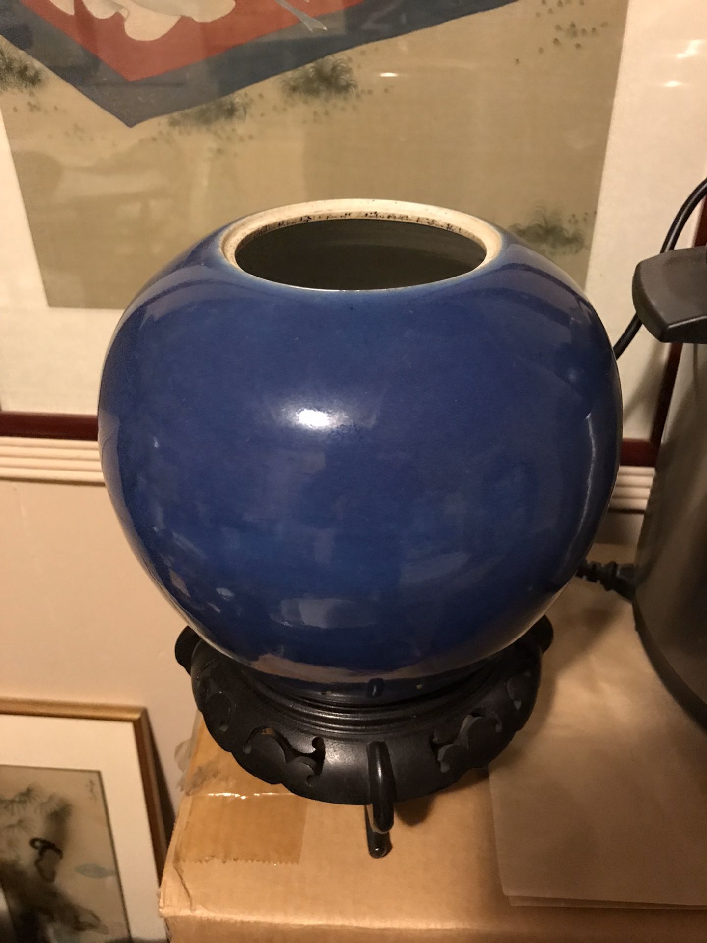 Antique Chinese blue glaze jar