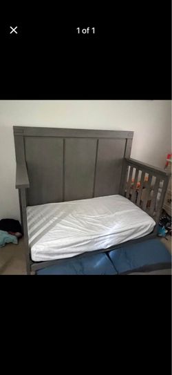Gray Convertible Baby Crib( mattress not included)