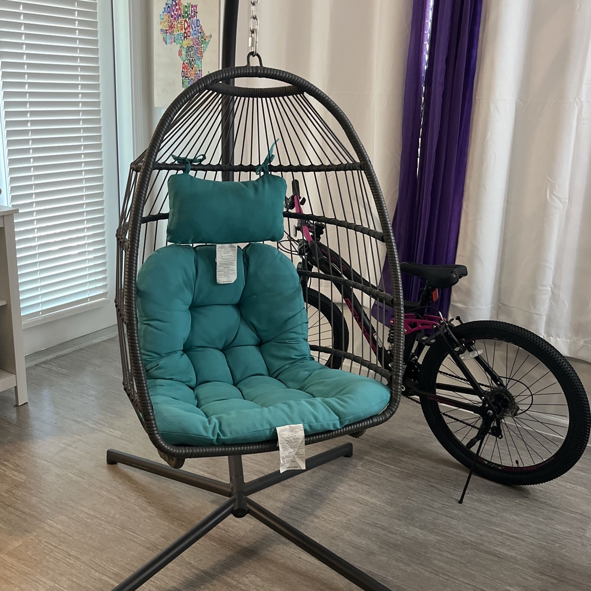 Havenside Home Outdoor Swing Egg Chair with Stand