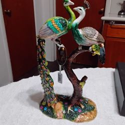 Kalifano Peacock Trinket Box