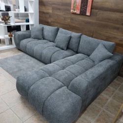 Grey Linen Sofa Sectional- Shop Now Pay Later 