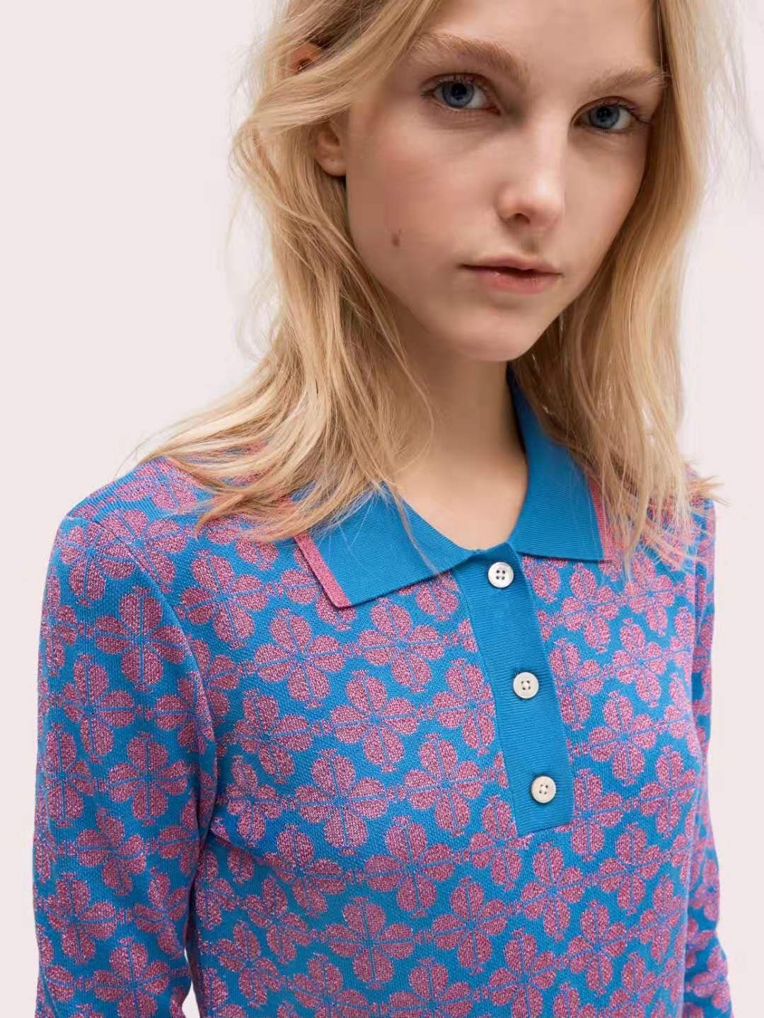 Kate Spade Floral Spade Polo Sweater Size XS (BRAND NEW)