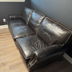 Hancock And Moore Real Leather 3 Seater Sofa 