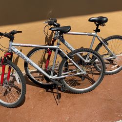 2 Adult Mountain Bikes 