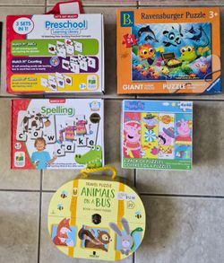 Puzzles and Learning cards $20 firm.