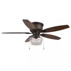 New Ceiling Fan 52 in. LED Indoor/Outdoor Bronze Hugger Ceiling Fan with Light Kit