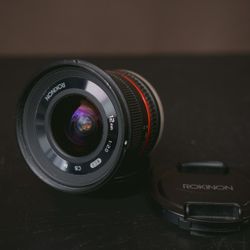 Rokinon 12mm Lens  F/2.0 For Canon M Mount
