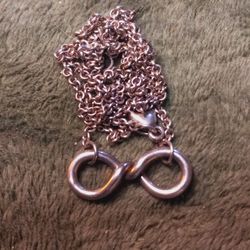 St.Silver Necklace 18" & "Infinity" Pendant-4.70 Grams 