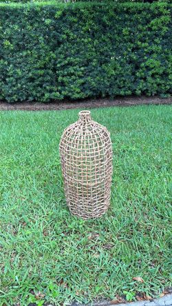 Wicker Woven Bottle Vase