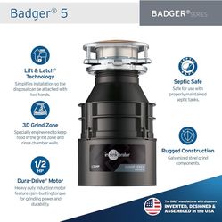 InSinkErator Badger 500 Standard Series 1/2 HP Continuous Feed Garbage Disposal