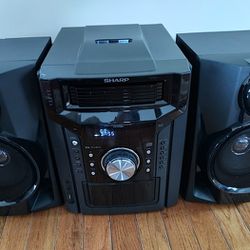 SHARP CD-DH950P 5-CD Changer/MP3/Cass/iPod/USB/AUX, FM/AM Radio, All in One