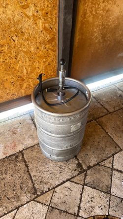 Keg with tap