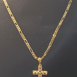 Beautiful Chain and Cross Pendant! Gold Plated! 🙏🏼
