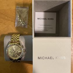 New Michael Kors Lexington Gold-Tone Watch