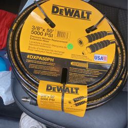 DeWALT 3/8 X 50ft 5000psi Pressure Washer Hose.. New!