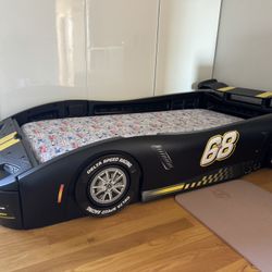 Boys Car Bed With Spring Box 4” And Mattress 6”