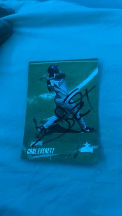 Carl Everett Signed Baseball Card Houston Astros