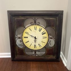 30x30 Antique Brown Metal Clock 