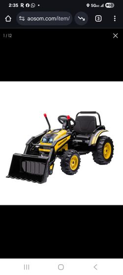 6V Kids Rechargeable Battery Powered Truck with Adjustable Bucket, High/Low Speed Realistic Sound, Yellow