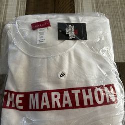 NWT The Marathon Clothing White Logo Crewneck Sweatshirt in Men’s 4XL