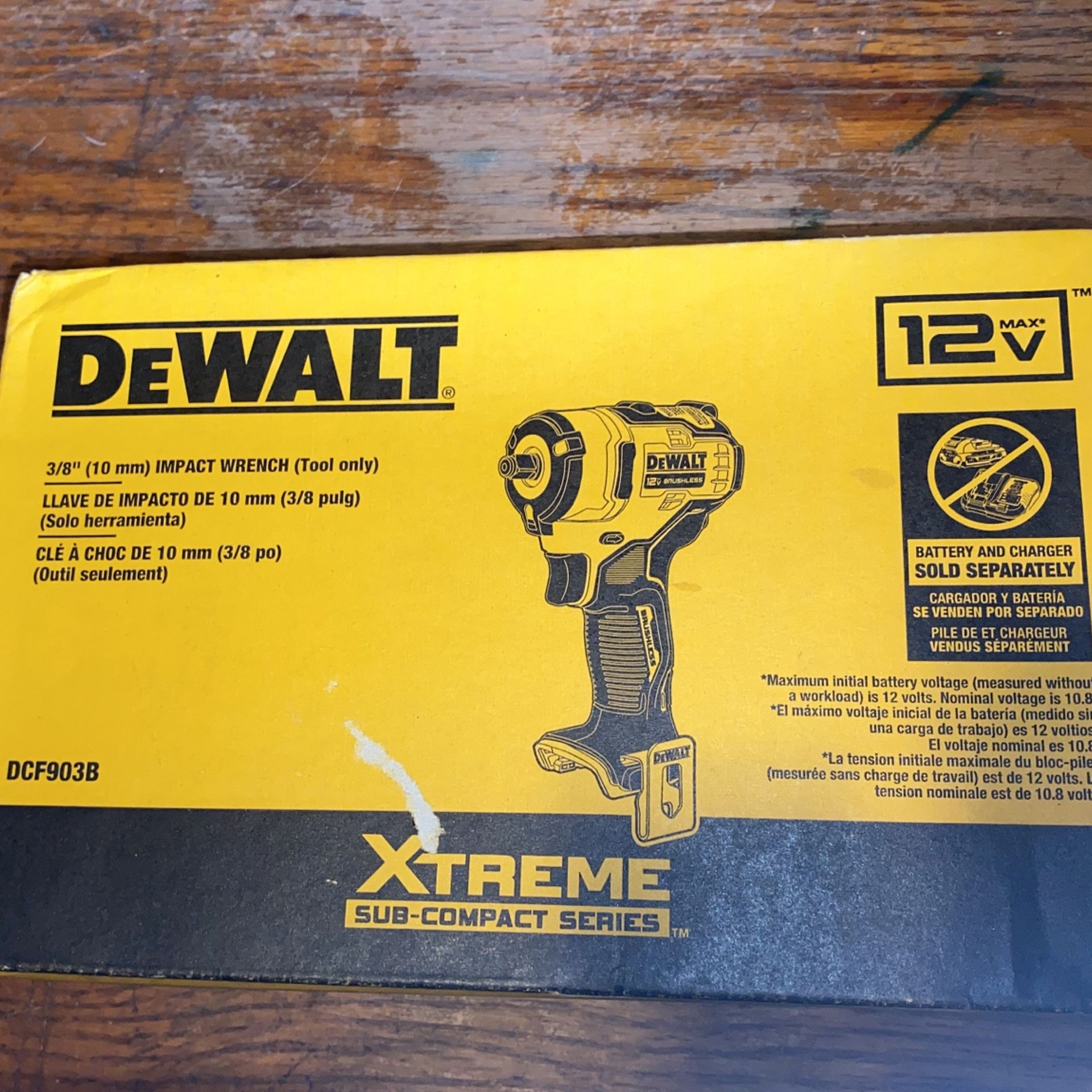 12v Dewalt 3/8in (10mm) Impact Wrench (Tool Only)