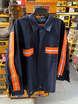 3XL RedKap Navy Blue Shirt With Orange Reflectors 