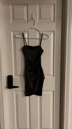 satin black hoco dress