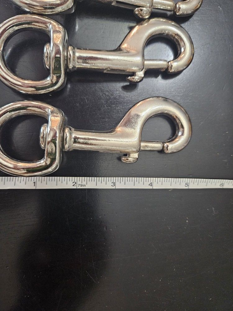 Solid Brass And Nickle Harness Hooks. New
