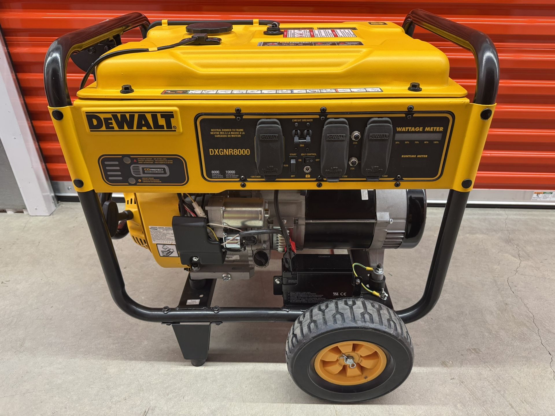 DEWALT 10000/8000-Watt Electric Start Gas Powered Portable Generator with Idle Control, GFCI Outlets