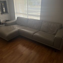 Living Spaces Leather Couch 