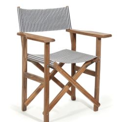 Pair Business & Pleasure Navy stripe directors Chairs 