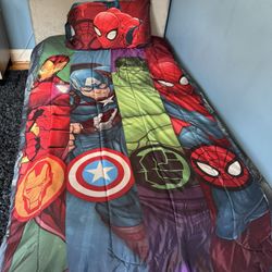 Boys Twin Bed Frame, Delivery, Mattress, Sheet And Comforter 