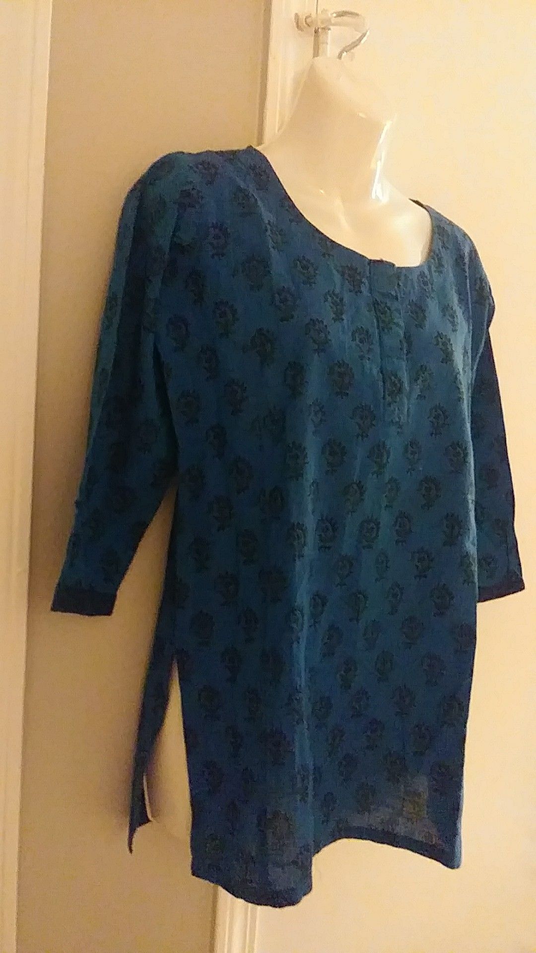 SIMPLE BLUE INDIAN TUNIC KURTI