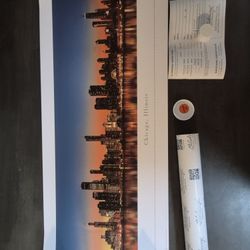 Chicago Skyline Panoramic Art Print – 3ft Wide (Brand New)