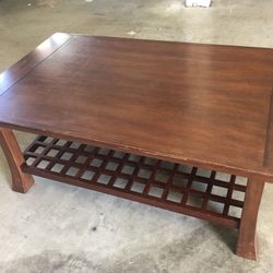 Solid Wood Mission Style Coffee Table – Large 50”x30”