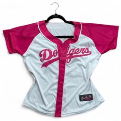 MLB Pink and white LA Dodgers baseball jersey